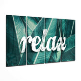 Relax 4 Pieces Mega Glass Wall Art (59"x36") | Insigne Art Design.